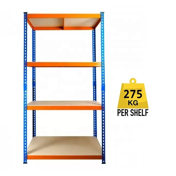 Heavy Duty Rack System Warehouse Metal Storage Stacking Racks & Shelves Utility Boltless Rack Basement Steel Shelf Unit