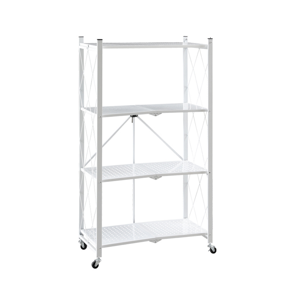 Multifunctional Folding Storage Rack Kitchen Organizer Cart Home Office Trolley Shelf