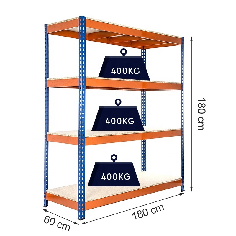 Industrial Garage Boltless Metal Frame Assembly Warehouse Floor Standing Display Shelf Stackable Storage Heavy Duty Shelves