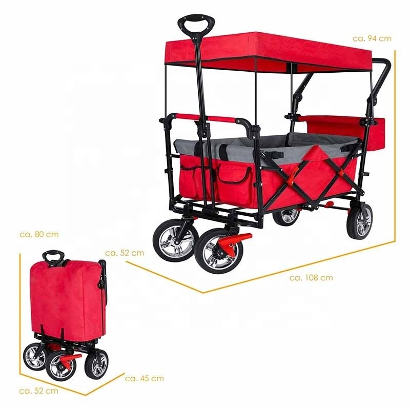 Collapsible Utility Outdoor Garden Cart Folding Wagon Foldable Heavy Duty Folding Wagon Cart Hand Garden Wagon