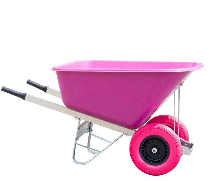 plastic tub 2 wheels garden trolley wheelbarrow