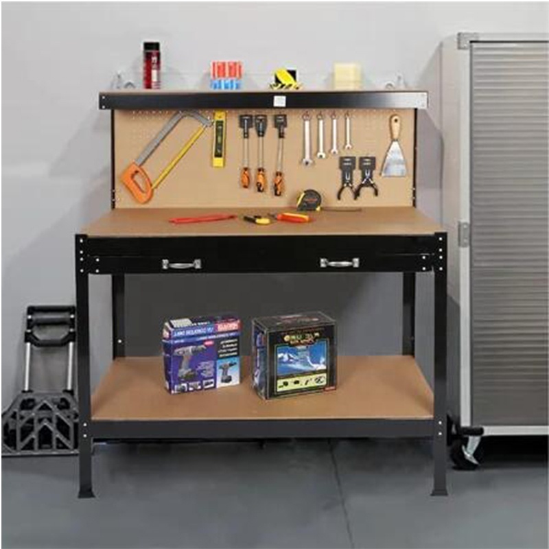 Multipurpose Workshop Tool Organizers Heavy Duty Steel Workbench Garage Work Table With Drawers for Storage