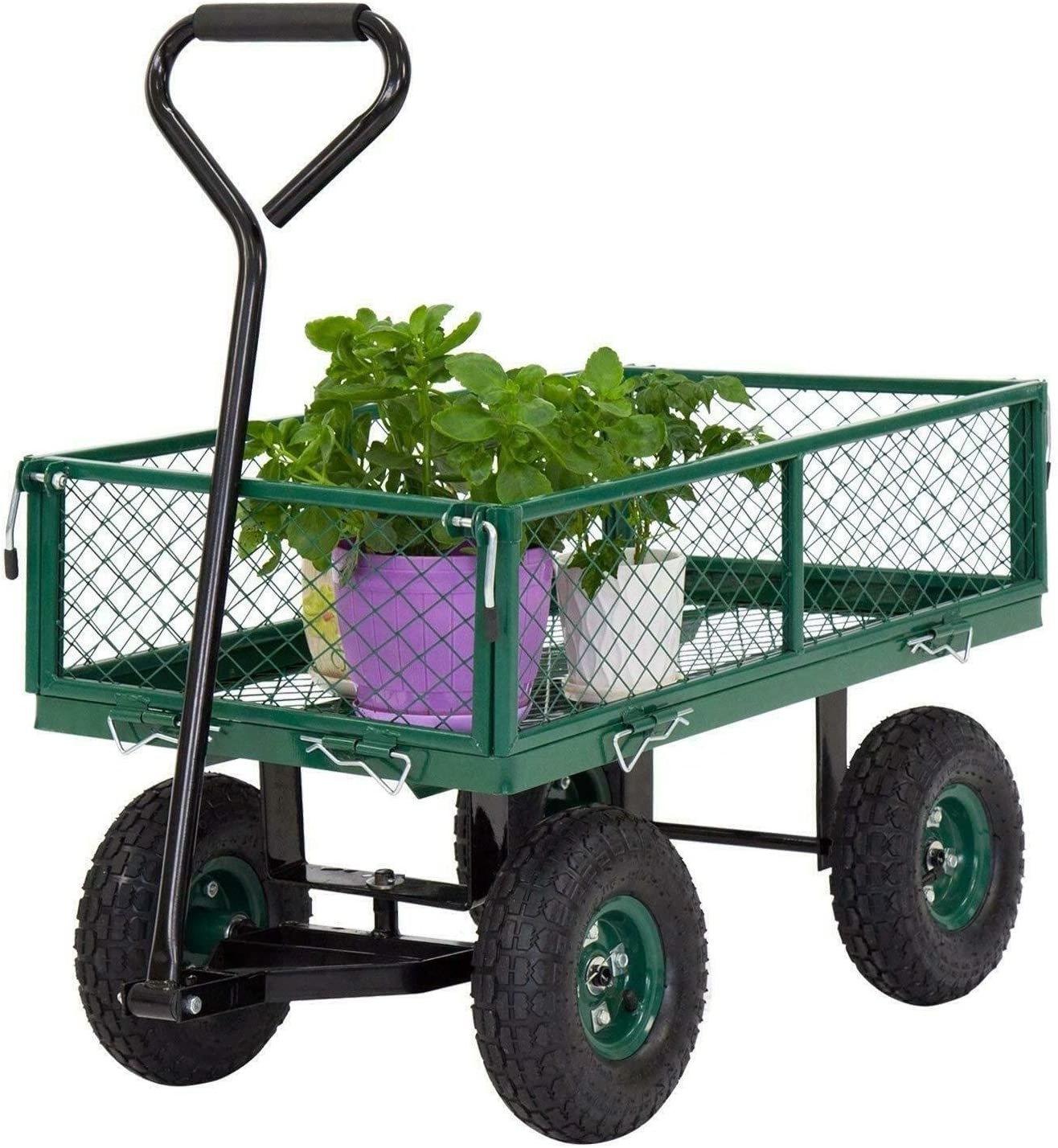 Mesh Foldable Steel Tool Garden Cart Wagon/ Outdoor Garden Cart / Garden Hand Trolley Cart