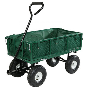 Equipment Wagon Steel Cart Pull Carry Garden shop Yard Durable Utility Tool Wagon