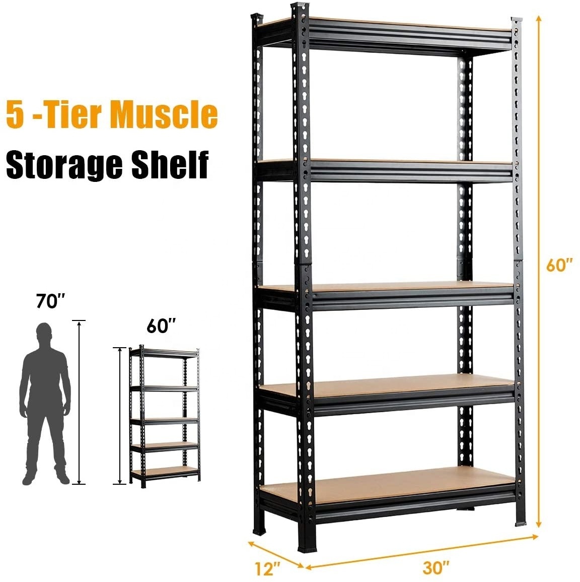 5 Level Heavy Duty Boltless Corner Metal Storage Warehouse Storage Shelves Slotted Angle Storage Rack Stacking Rack