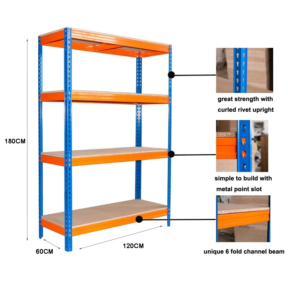 Wholesale Industrial Adjustable Boltless Stackable Store Shelves Heavy Duty Durable Warehouse Metal Rack Storage Shelf