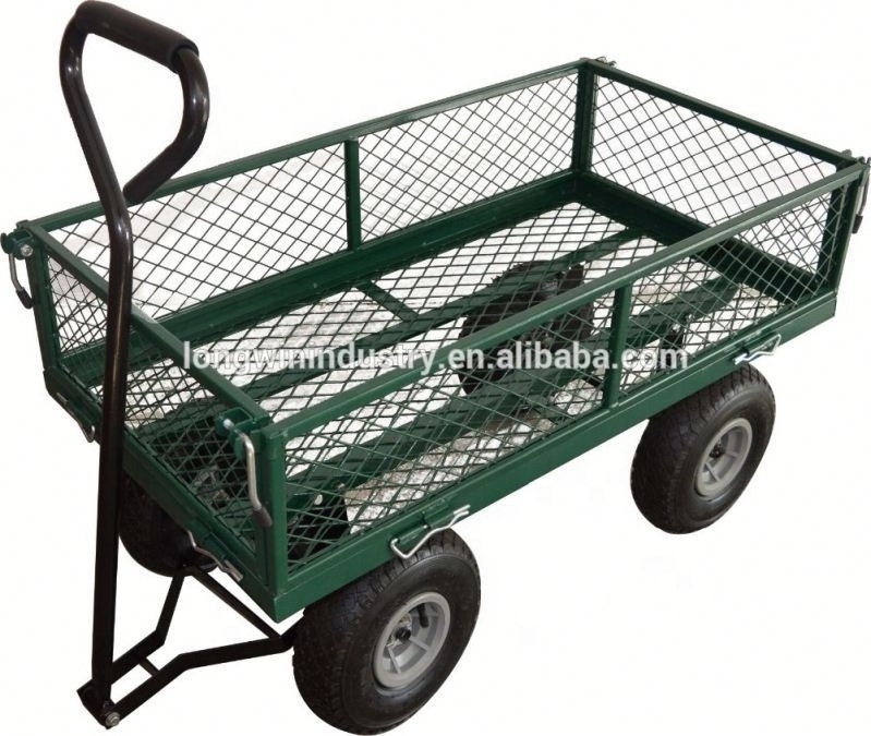 Mesh Foldable Steel Tool Garden Cart Wagon/ Outdoor Garden Cart / Garden Hand Trolley Cart