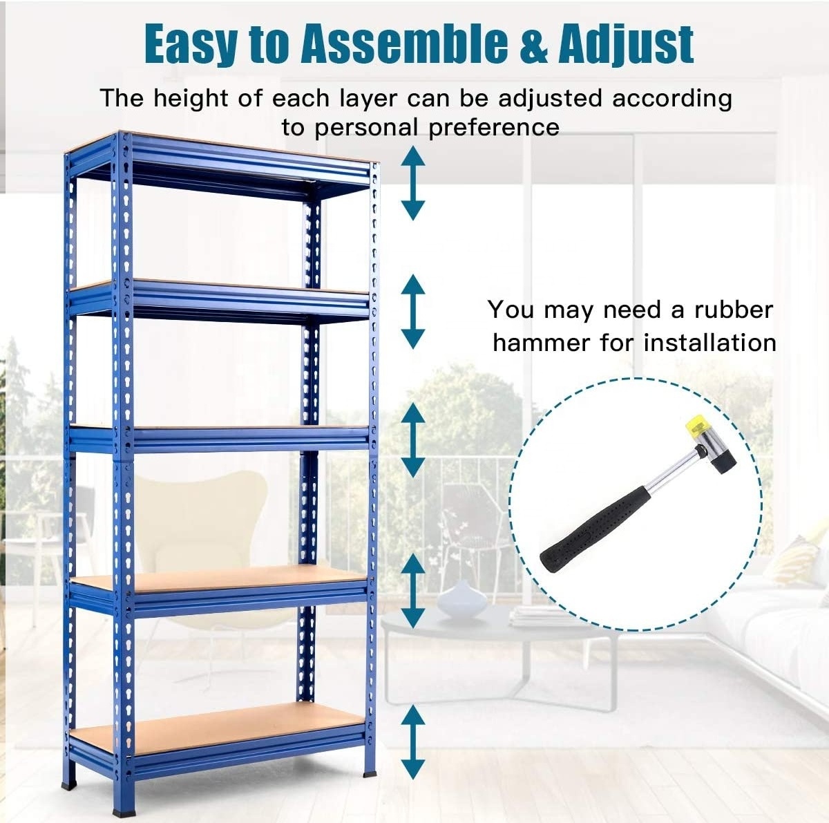 Adjustable Wholesale Garage Shelving Heavy Duty Storage Shelves Metal Basement Shelving Unit Steel Storage Shelves Rack