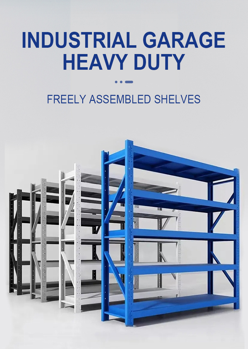 400Kg/Level Warehouse Longspan Racks Shelving Heavy Duty Assembly Boltless 4 Tier Assemble Garage Shelves