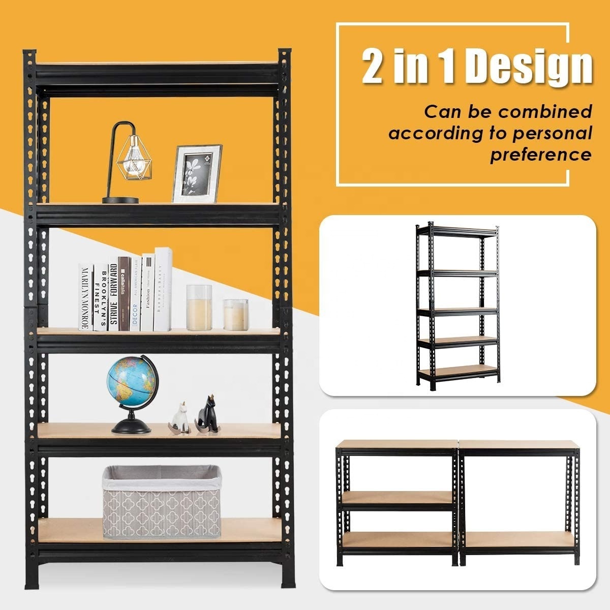 5 Level Heavy Duty Boltless Corner Metal Storage Warehouse Storage Shelves Slotted Angle Storage Rack Stacking Rack