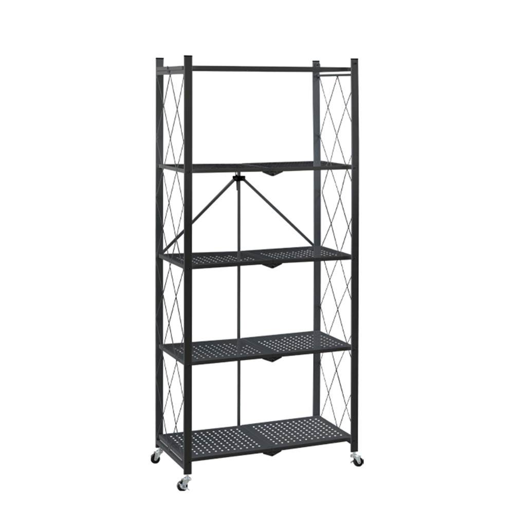 Multifunctional Folding Storage Rack Kitchen Organizer Cart Home Office Trolley Shelf