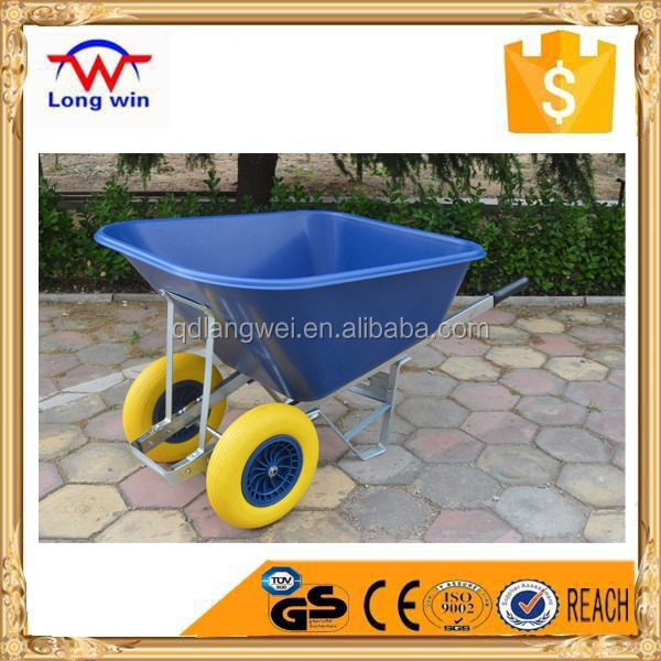 200 puncture proof Litre Large barrow Blue Poly Twin Wheelbarrow