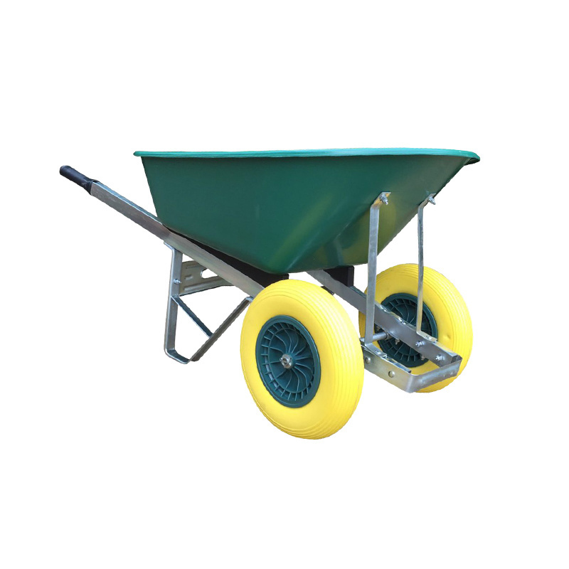 BLUE plastic tray two wheel wheelbarrow