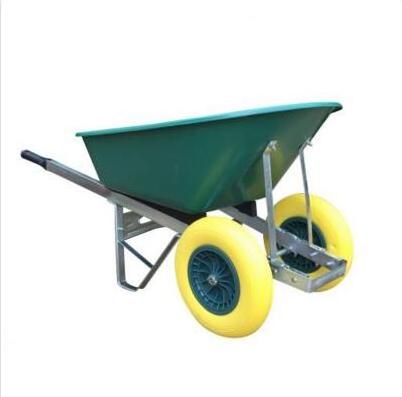 BLUE plastic tray two wheel wheelbarrow