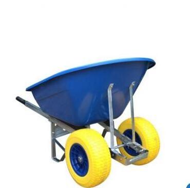 BLUE plastic tray two wheel wheelbarrow