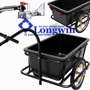 Coupling & Penumatic Tires Cargo Luggage Bicycle Handle Drawbar Bike trailer