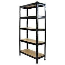 HEAVY DUTY 5 TIER BLACK SHELVING SHELVES RACK STORAGE SHELF UNIT