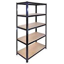 HEAVY DUTY 5 TIER BLACK SHELVING SHELVES RACK STORAGE SHELF UNIT