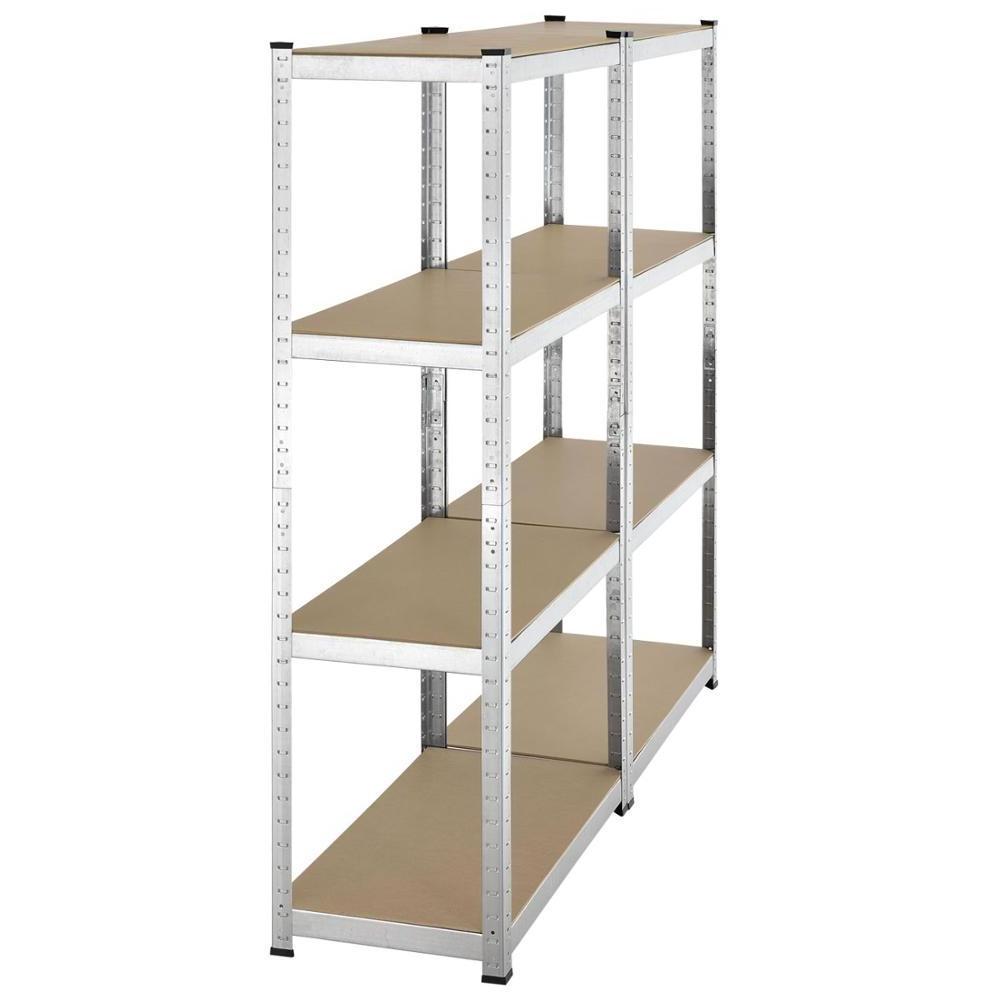 Light Duty Steel Slot Boltless Angle Shelf Garage Shelving Unit Slot Stacking Rack Metal Boltless Rivet Storage Rack Shelves