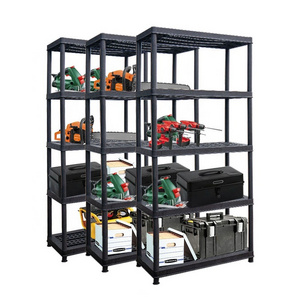 Heavy duty PP material cheap 5 tier plastic shelf plastic storage shelving unit for garage, kitchen