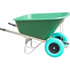 plastic tub 2 wheels garden trolley wheelbarrow