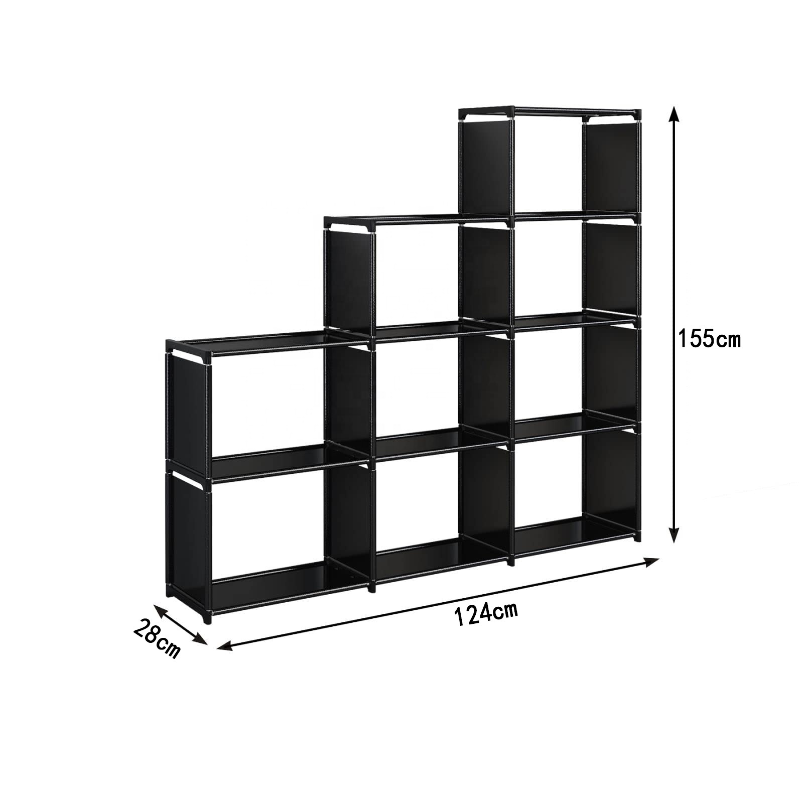 Living Room Portable Bookshelf 9 Cube Closet Storage Organizer Clothes Storage Bookcase for,Study Room,Bedroom,