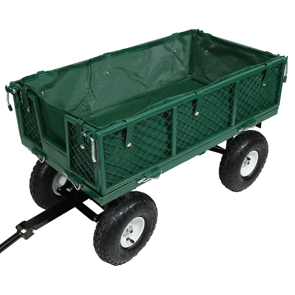 Equipment Wagon Steel Cart Pull Carry Garden shop Yard Durable Utility Tool Wagon