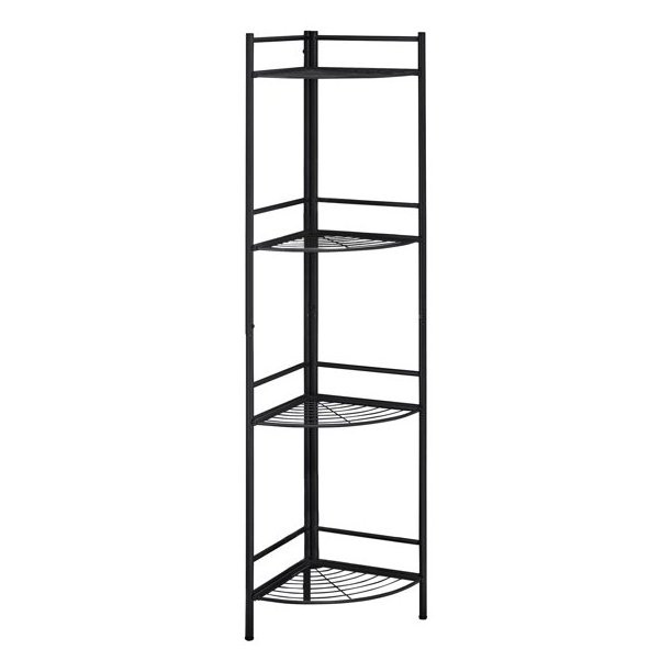 Metal Folding Black storage Corner rack Metal Shelves Heavy Duty Shelving Units Storage Rack Organizer for Kitchen