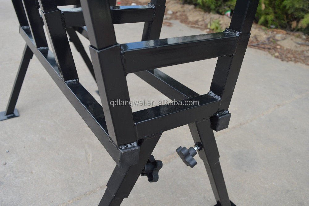 Heavy duty adjustable wooden pack horse sawhorse