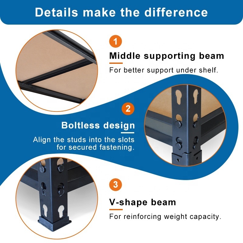 rivet boltless shelving/slotted angle rack shelving