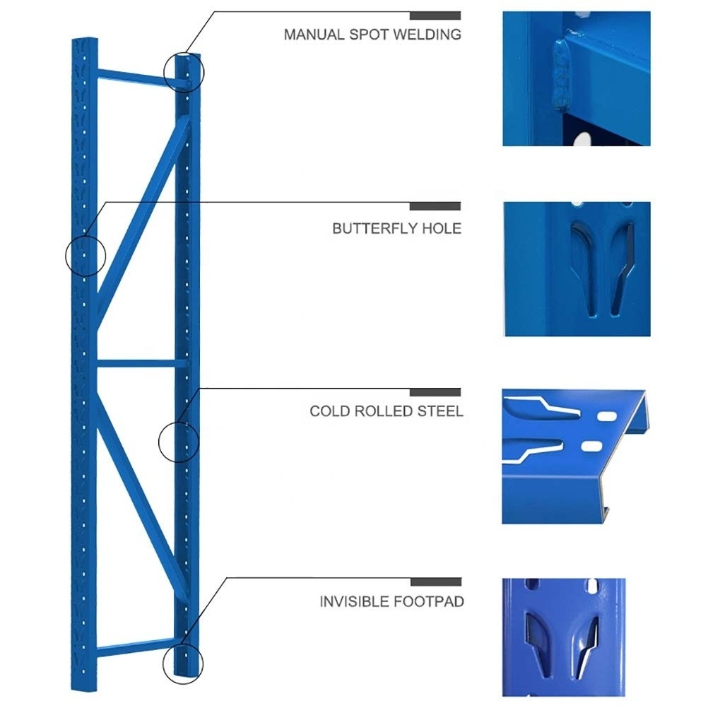 400Kg/Level Warehouse Longspan Racks Shelving Heavy Duty Assembly Boltless 4 Tier Assemble Garage Shelves