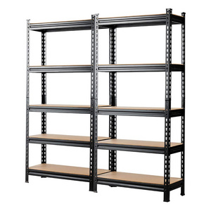 Large Load Capacity 5 Tier Shelf Rack Warehouse Boltless Industrial Stackable Rack Garage Storage Metal Adjustable Shelf