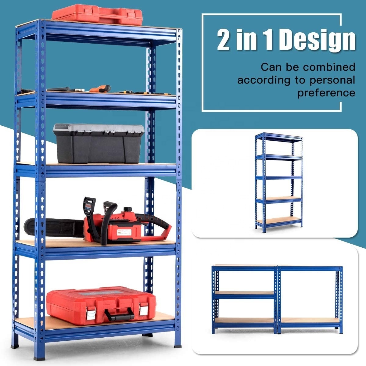 5 Layer Metal Shelving Unit Garage Shelving Heavy Duty Storage Shelves Steel Storage Rack Shelves