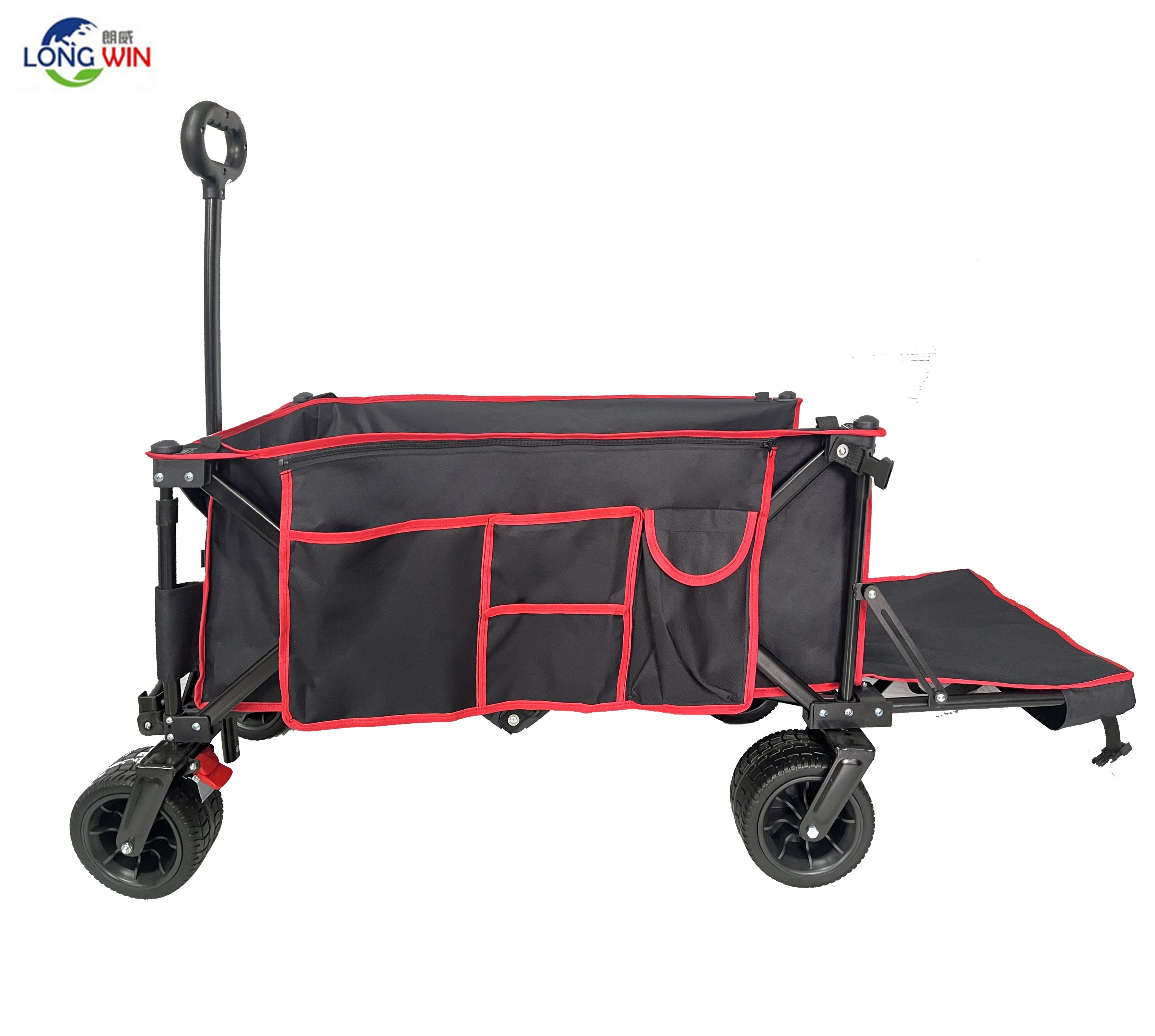 Portable Folding Beach Utility Cart Trolley Wagon Cart Garden Trolley Adjustable Collapsible Foldable Outdoor Utility Wagon