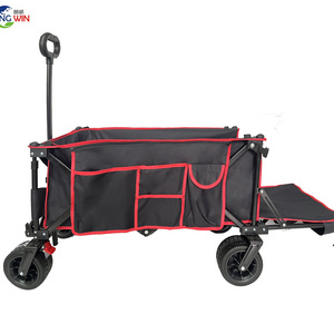 Portable Folding Beach Utility Cart Trolley Wagon Cart Garden Trolley Adjustable Collapsible Foldable Outdoor Utility Wagon