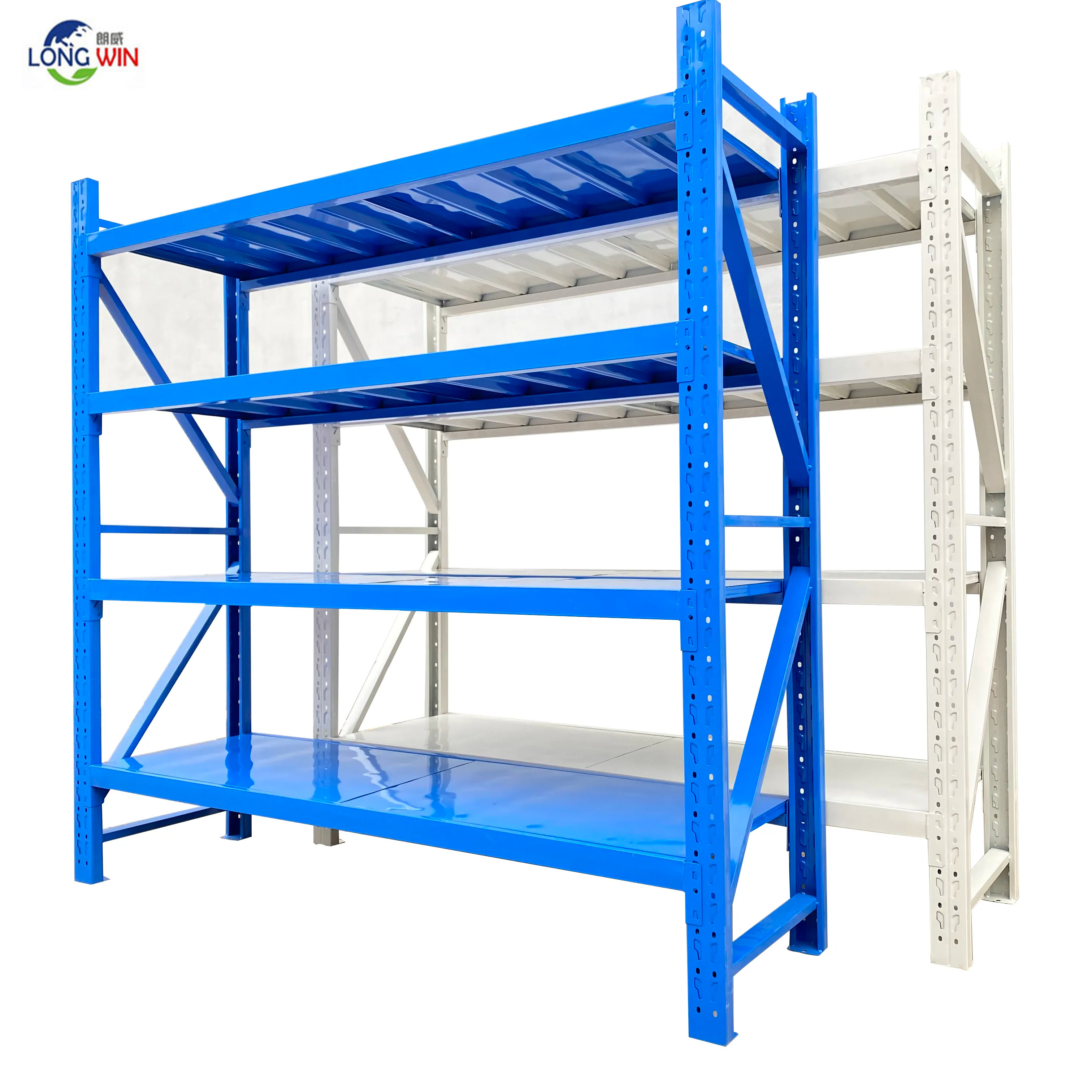 Heavy Duty Shelf Storage Garage 4 Layers Industrial Warehouse Racking Systems Rack Storage Shelving Metal Garage Shelves