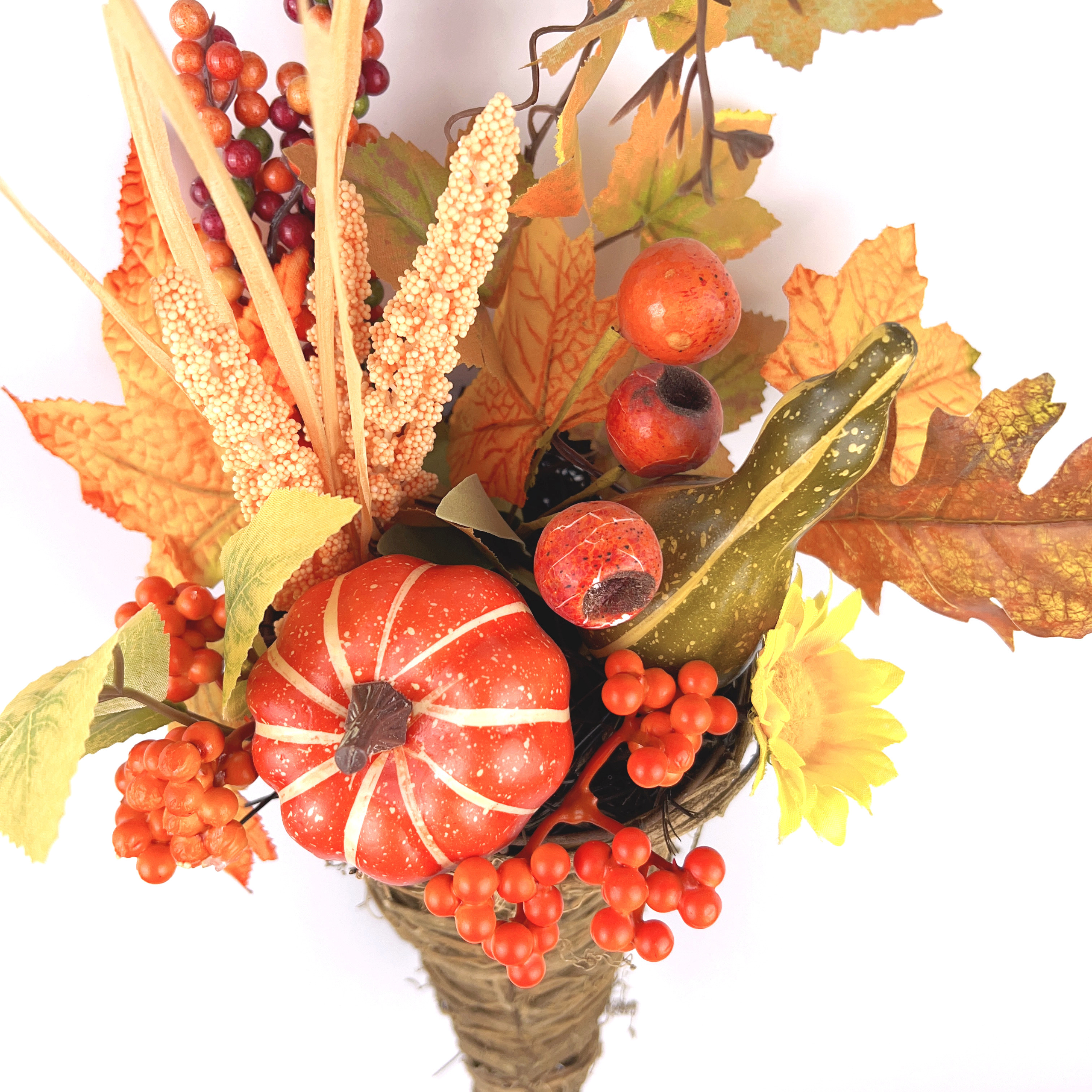 Fall Decorations Front Door Hanging Wall Hanging Autumn Flowers Pumpkin Harvest Decor