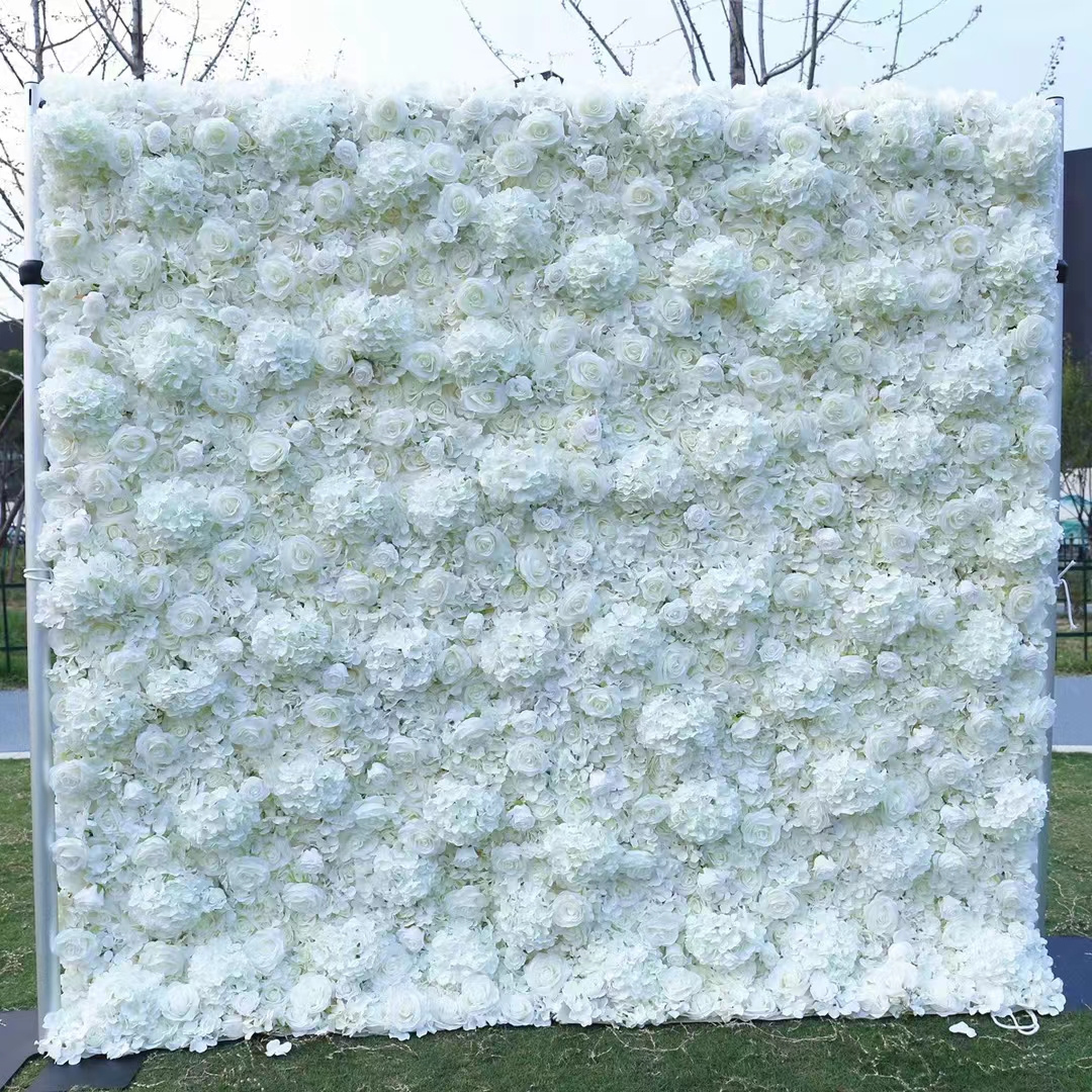 Flower Wall Wedding Rose Floral Wall 3D Flower Panel White Flower Wall Backdrop