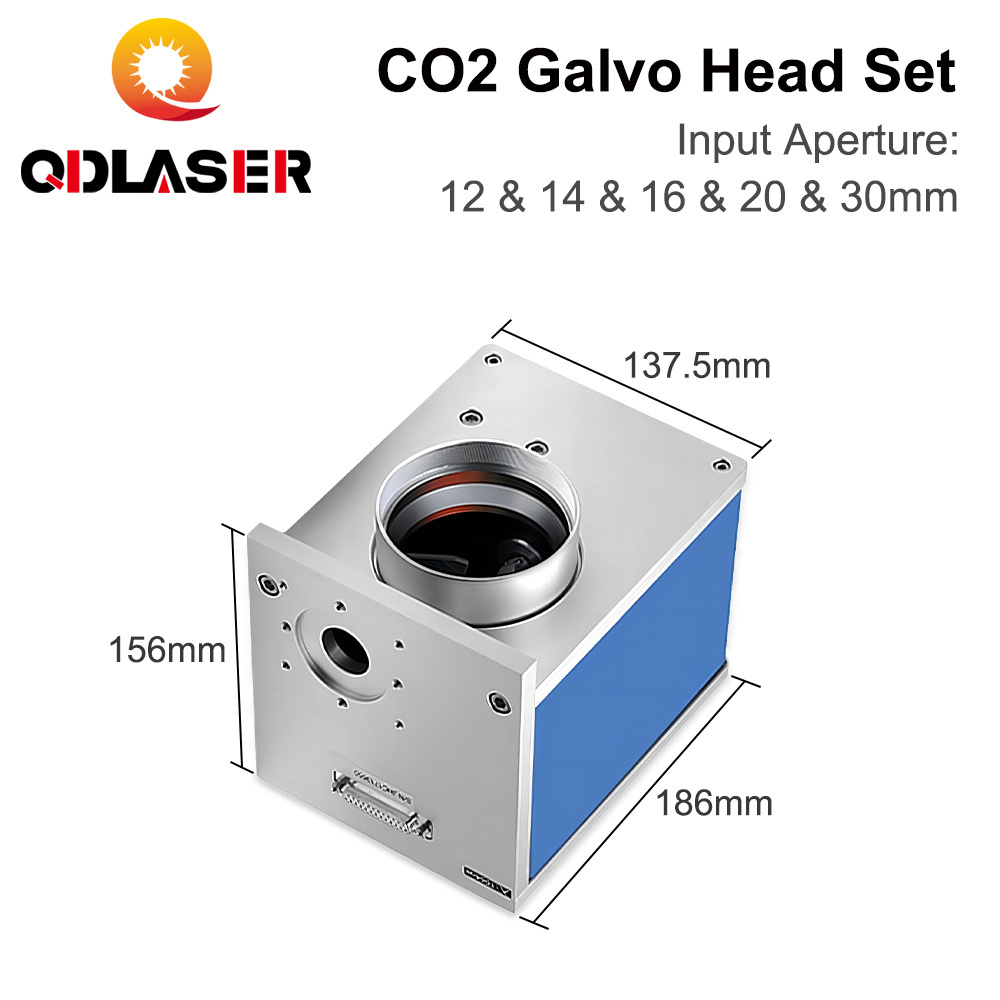 QDLASER CO2 Laser Scanning Oscillator Galvo Scan Head 10.6um Input Aperture 12mm 14mm 16mm 20mm 30mm Scanners with Power Supply