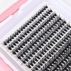 Bulk Cluster Lashes Fluffy Private Label Natural D Curl Cluster Lash Kit Wholesale Eyelash Extension Diy Cluster