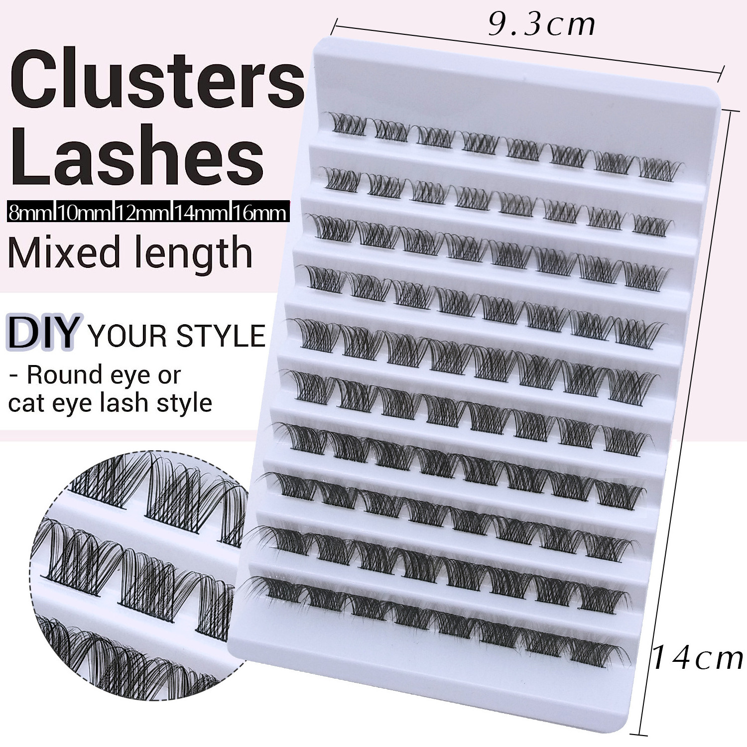 Bulk Cluster Lashes Fluffy Private Label Natural D Curl Cluster Lash Kit Wholesale Eyelash Extension Diy Cluster