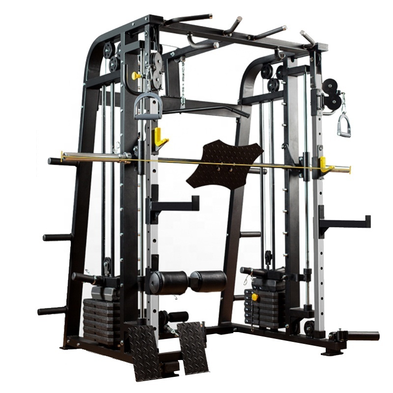 Sell Cheap Gym Equipment black  training power rack Commercial Multifunctional Smith Machine