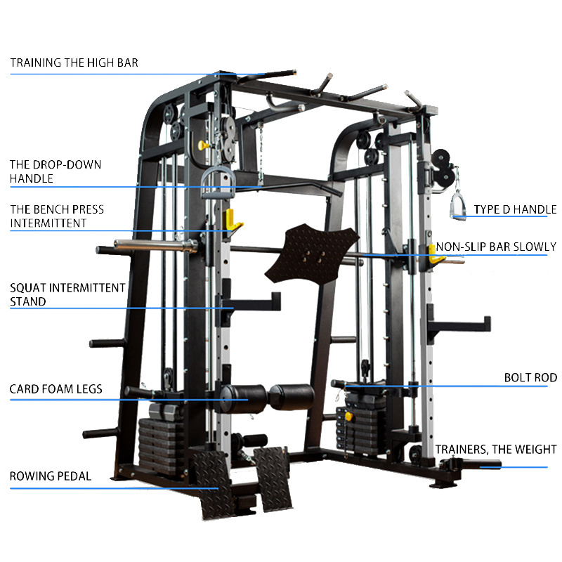 Sell Cheap Gym Equipment black  training power rack Commercial Multifunctional Smith Machine