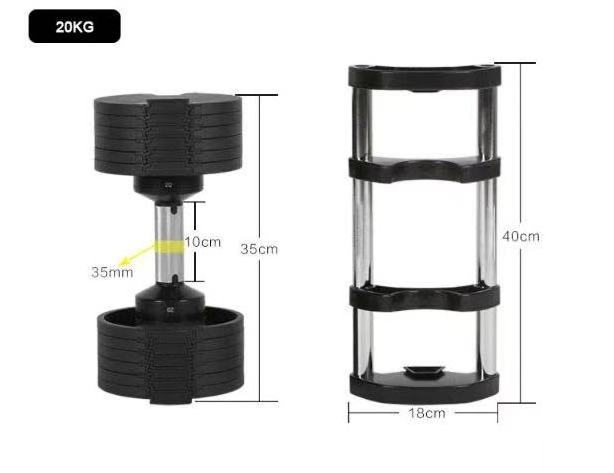 LDH Fitness 40kg weight dumbbell adjustable 32kg adjustable dumbbell stand