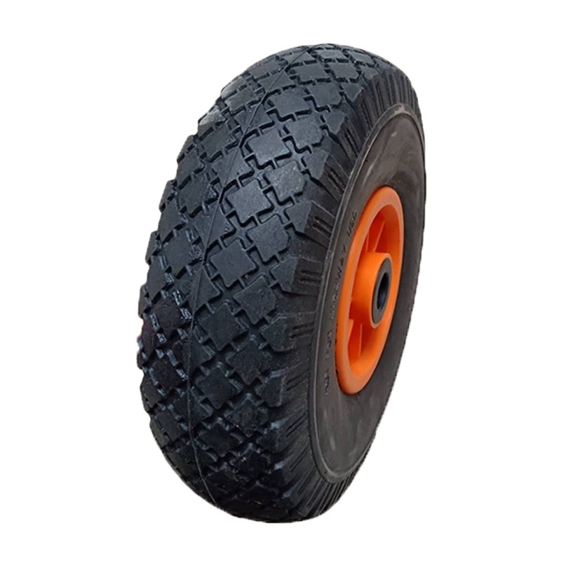 Small square pattern 3.00-4 Replacement Tire for wheelbarrow wheel, air rubber tire with plastic rim