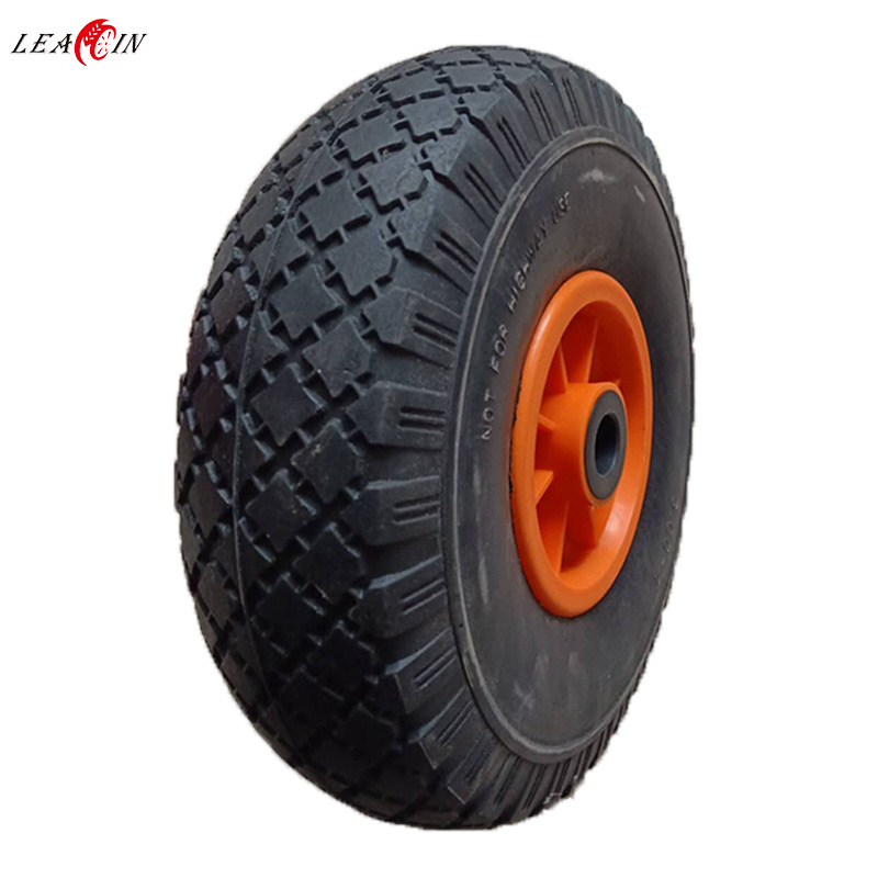 Small square pattern 3.00-4 Replacement Tire for wheelbarrow wheel, air rubber tire with plastic rim