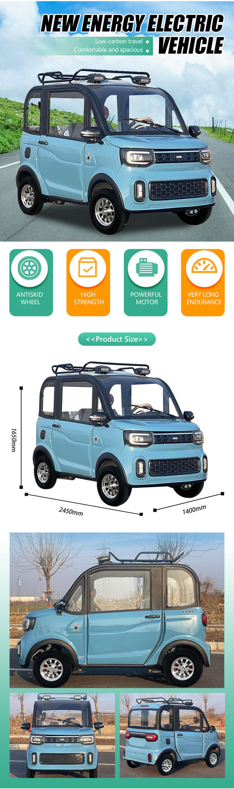 Hot Sale China Manufacturer In Stock New Energy Auto Two Seater Adult  2-Door Mini Electric Smart Car