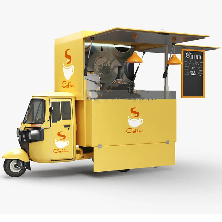 Electric 3 wheels Food carts Kiosk Mobile Espresso Coffee Ice Cream Cart Snack Catering Trailer