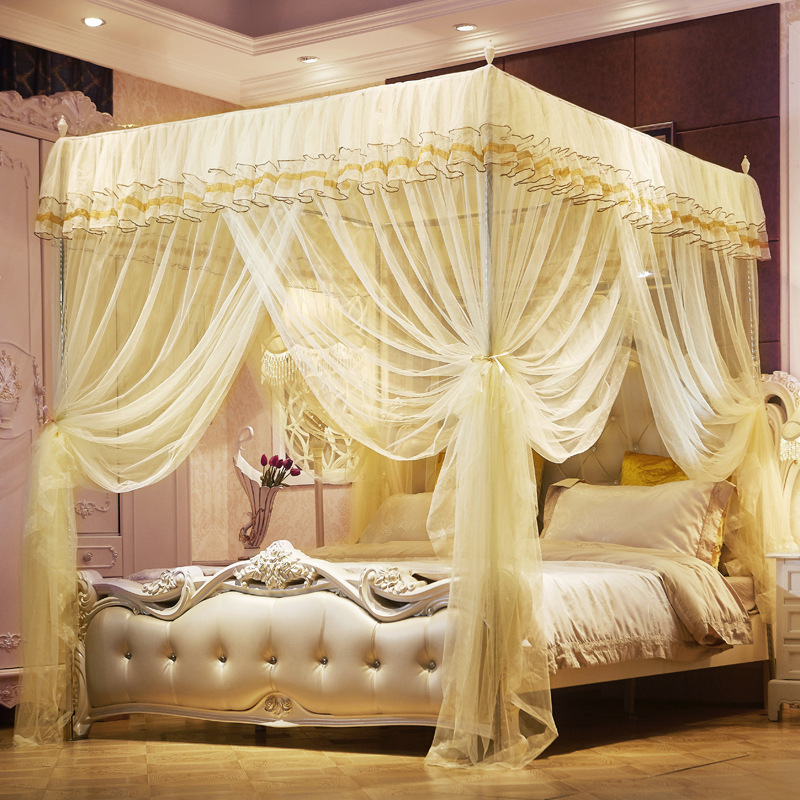 european and american style luxury double bed retractable princess canopy royal bedroom bed mosquito net