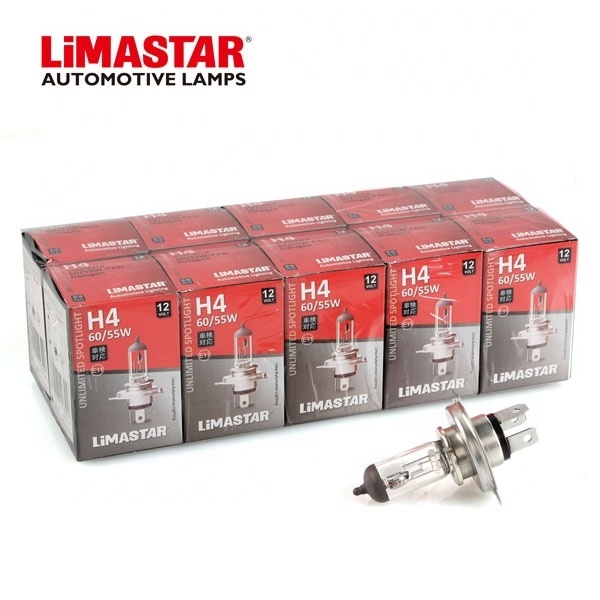 Limastar H4 Auto Lamp 12V 60/55W P43t Halogen Bulbs for Car Auto Light System